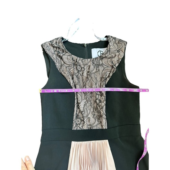 JS Collections Black Pink Lace Pleated Maxi Gown Formal Evening Dress - Picture 10 of 14